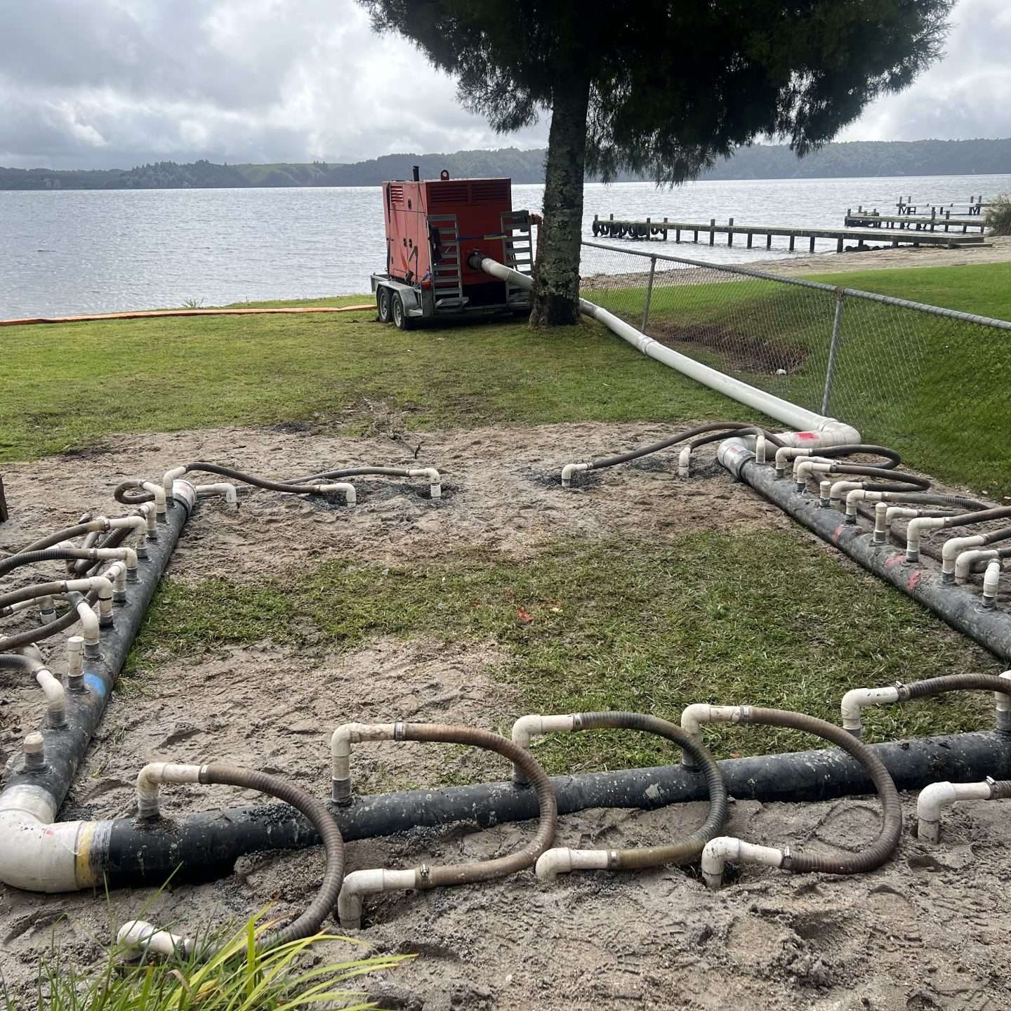 drainage trench at the beach